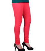 Pink plain 4-Way Lycra Cotton leggings