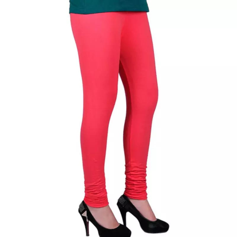 Pink plain 4-Way Lycra Cotton leggings