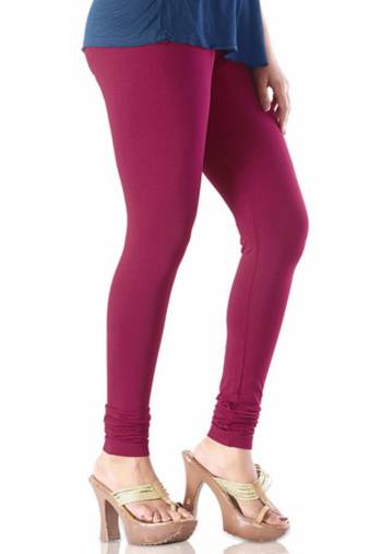 Maroon plain 4-Way Lycra Cotton leggings