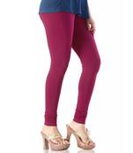 Maroon plain 4-Way Lycra Cotton leggings