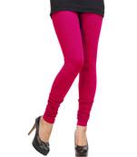Pink plain 4-Way Lycra Cotton leggings