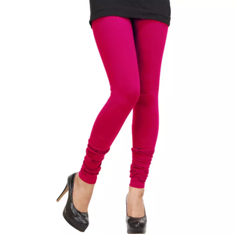 Pink plain 4-Way Lycra Cotton leggings