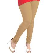 Beige plain 4-Way Lycra Cotton leggings