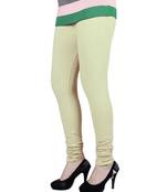 Cream plain 4-Way Lycra Cotton leggings