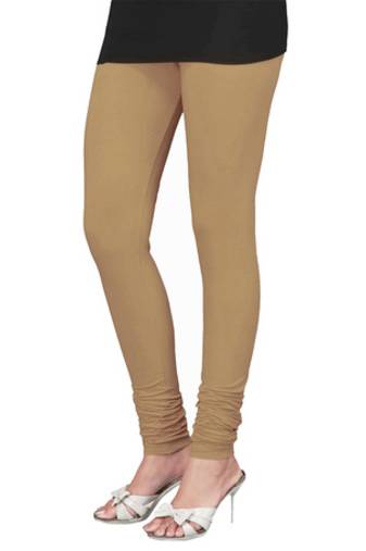 Beige plain 4-Way Lycra Cotton leggings