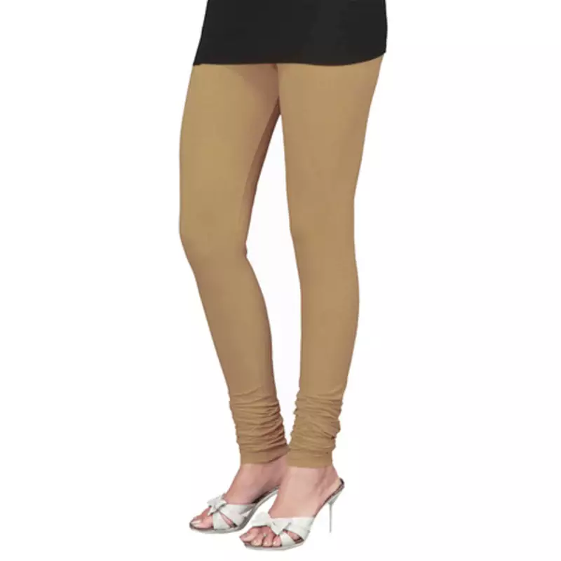 Beige plain 4-Way Lycra Cotton leggings