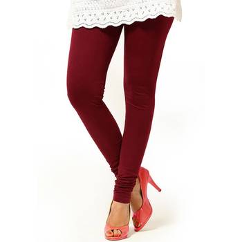 Brown plain 4-Way Lycra Cotton leggings 1