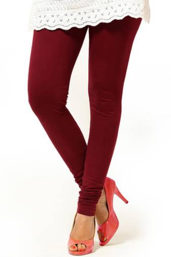 Brown plain 4-Way Lycra Cotton leggings