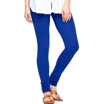 Royal Blue plain 4-Way Lycra Cotton leggings 1
