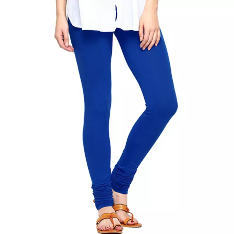 Royal Blue plain 4-Way Lycra Cotton leggings