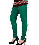 Green plain 4-Way Lycra Cotton leggings
