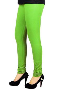 Green plain 4-Way Lycra Cotton leggings