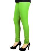 Green plain 4-Way Lycra Cotton leggings
