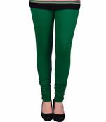 Green plain 4-Way Lycra Cotton leggings