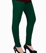 Green plain 4-Way Lycra Cotton leggings