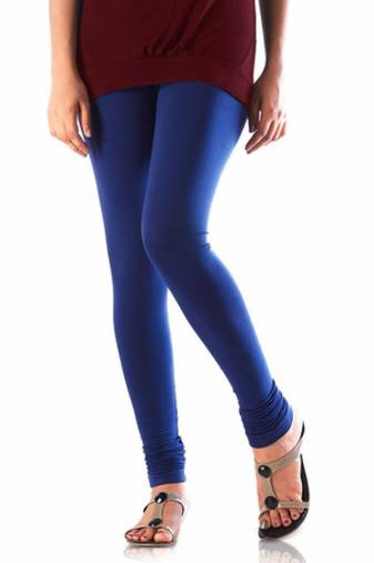 Royal Blue plain 4-Way Lycra Cotton leggings
