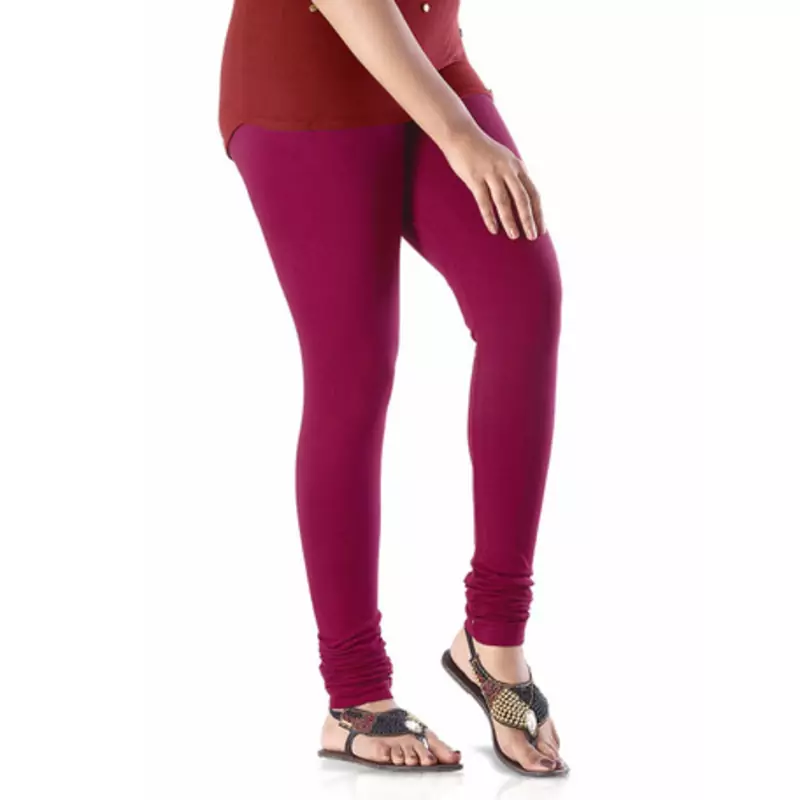 Maroon plain 4-Way Lycra Cotton leggings
