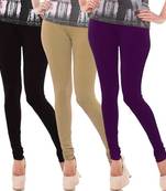 Multi-Color plain 4-Way Lycra Cotton leggings
