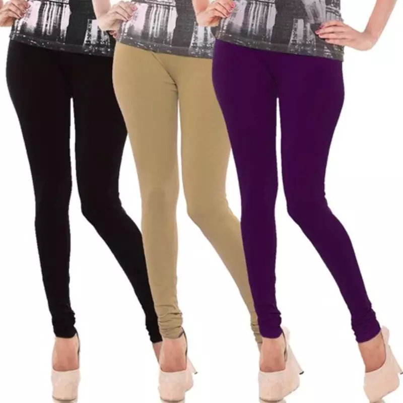 Multi-Color plain 4-Way Lycra Cotton leggings