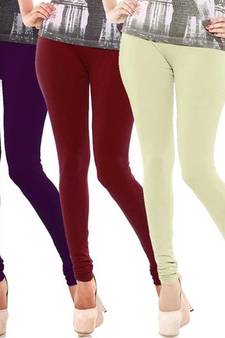 Multi-Color plain 4-Way Lycra Cotton leggings