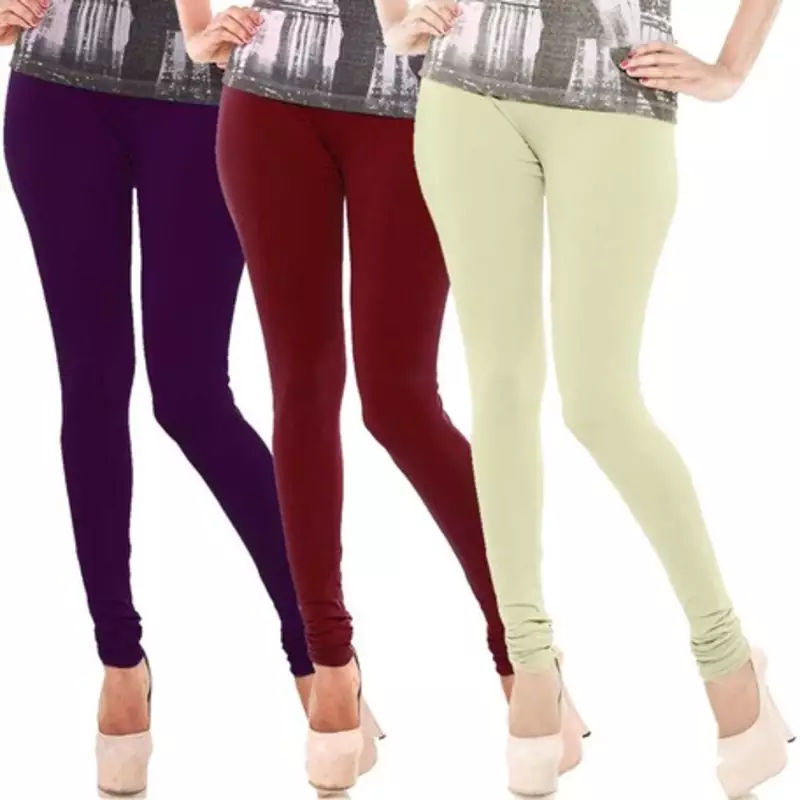 Multi-Color plain 4-Way Lycra Cotton leggings