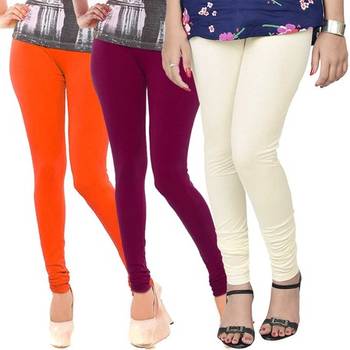 Multi-Color plain 4-Way Lycra Cotton leggings 1