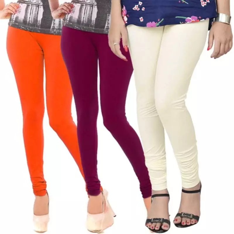 Multi-Color plain 4-Way Lycra Cotton leggings