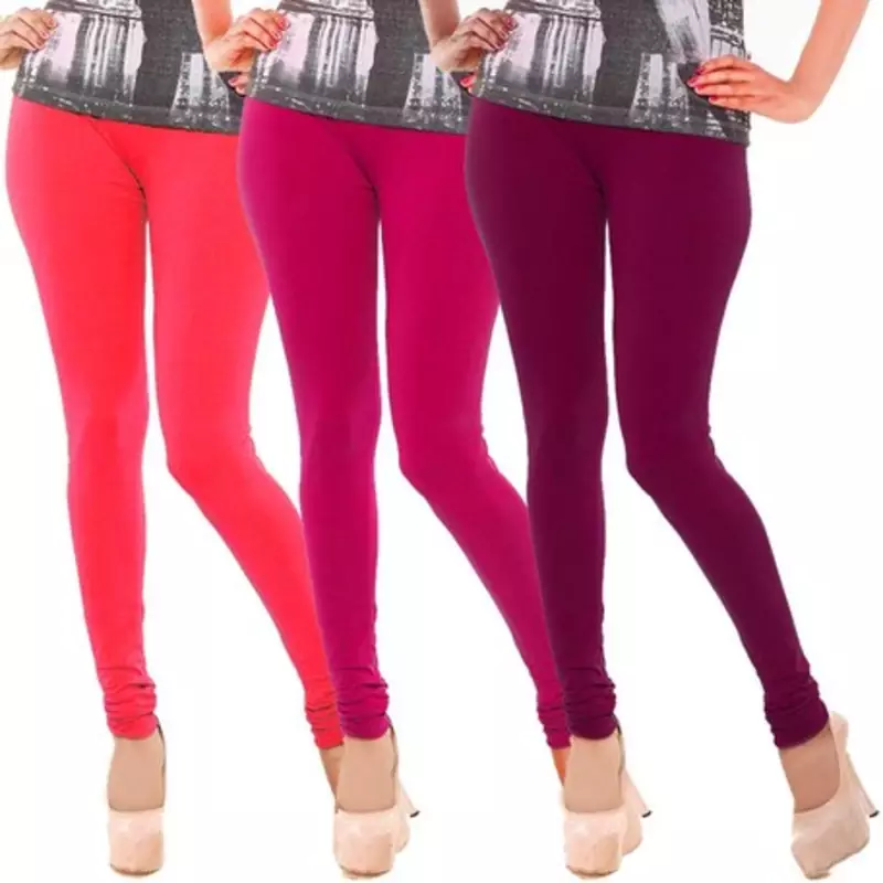 Multi-Color plain 4-Way Lycra Cotton leggings