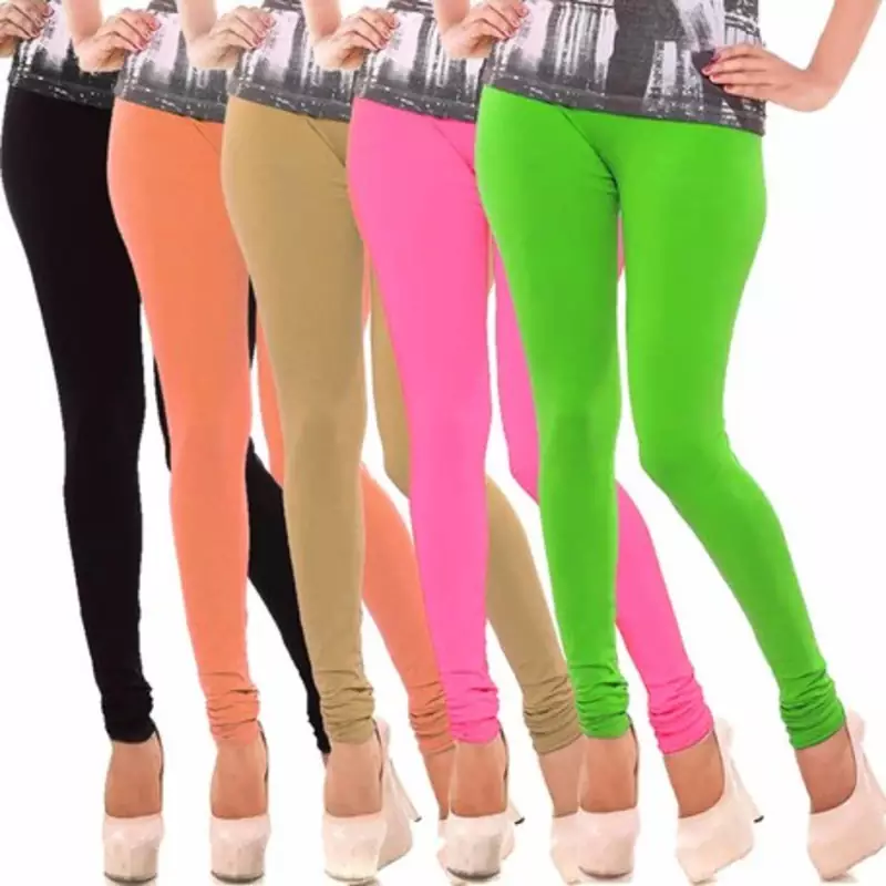 Multi-Color plain 4-Way Lycra Cotton leggings
