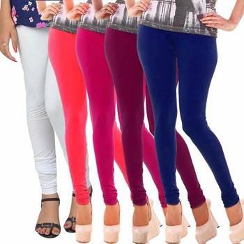 Multi-Color plain 4-Way Lycra Cotton leggings 1