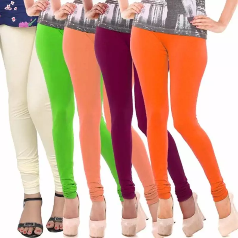 Multi-Color plain 4-Way Lycra Cotton leggings
