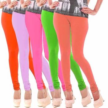 Multi-Color plain 4-Way Lycra Cotton leggings 1