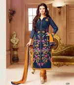 Ayesha Takia Indian Bollywood Celebrite Chanderi Fabric Embroidery Work Dress Material