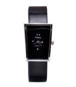 Glory sqaue black analog watch for women's