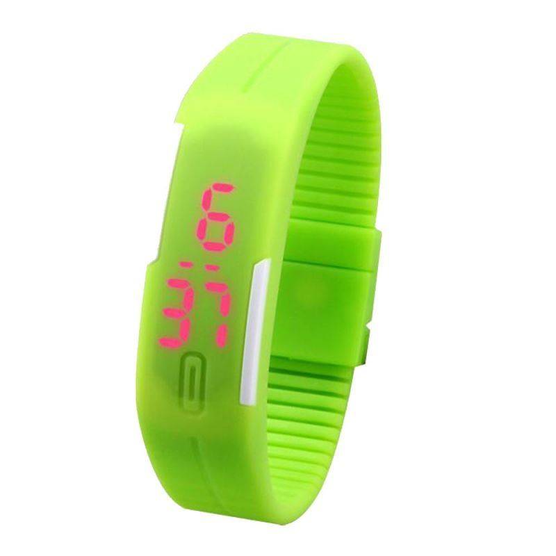 Slim jelly green led digital unisex watch