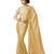 Golden plain chiffon saree with blouse