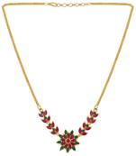 Simple Ruby Emerald Necklace Set