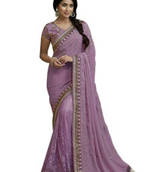 Pyaji embroidered georgette saree with blouse