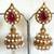 Magenta leaf pearl earrings