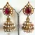 Magenta leaf pearl earrings
