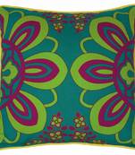 Enchanting Moon Green Violet Flower Cushion Cover