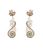 JC Designs  Two Tone Gold Black Rhodium Electro Plated Chandelier Earrings (Yellow)