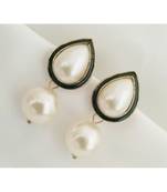 Drop Designer Gold Earrings with Pearl Dangler
