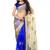 Royal Blue and Golden embroidered Net saree with blouse