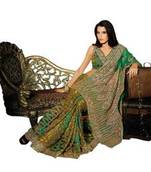 Hypnotex Net Green Color Designer Saree Dot9011B