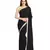 Black plain brocade saree with blouse