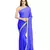 Blue plain brocade saree with blouse