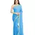  sky blue plain brocade saree with blouse