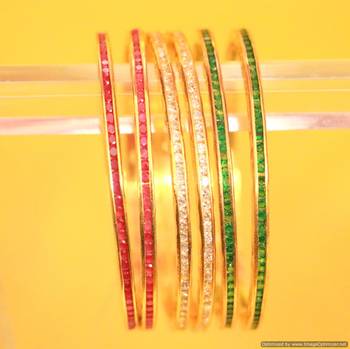 Tri-Colour Semi Precious Bangles 1