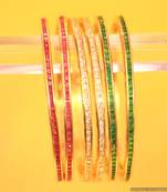Tri-Colour Semi Precious Bangles